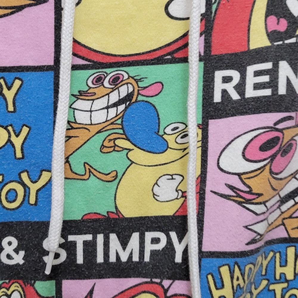 Ren And Stimpy Nickelodeon White Crewneck Hoodie Fleece - Picture 2 of 11